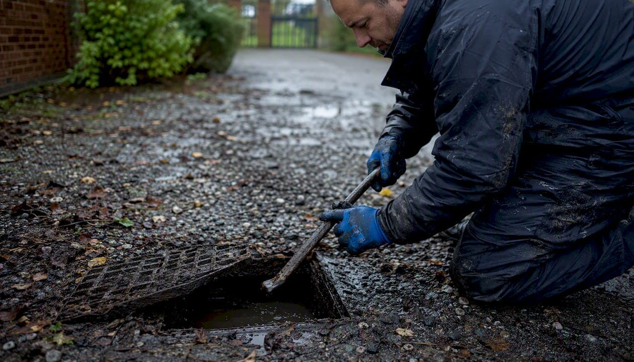 Blocked gully in Ellesmere Port, Wirral & Chester